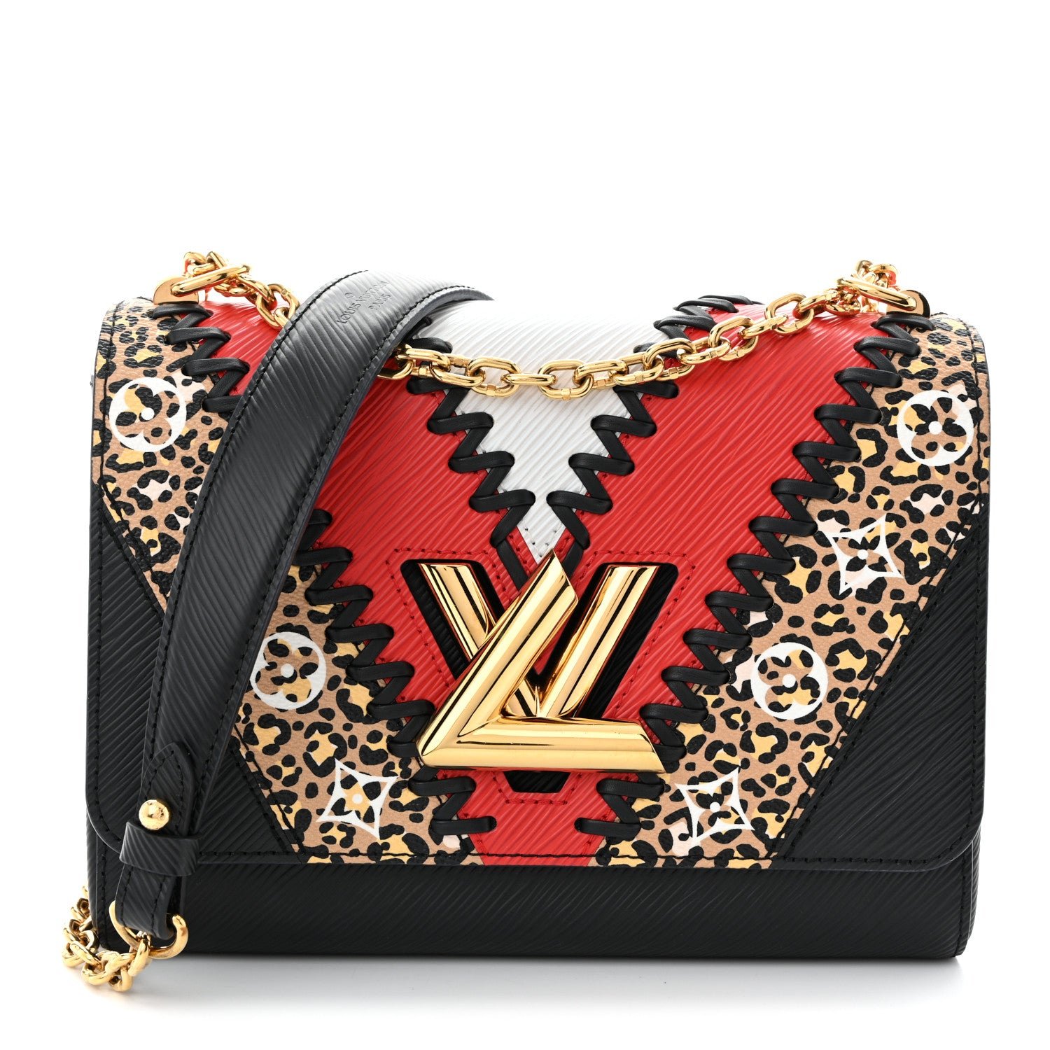 Louis Vuitton Louis Vuitton Epi Jungle Twist Shoulder Bag MM Black Coquelicot