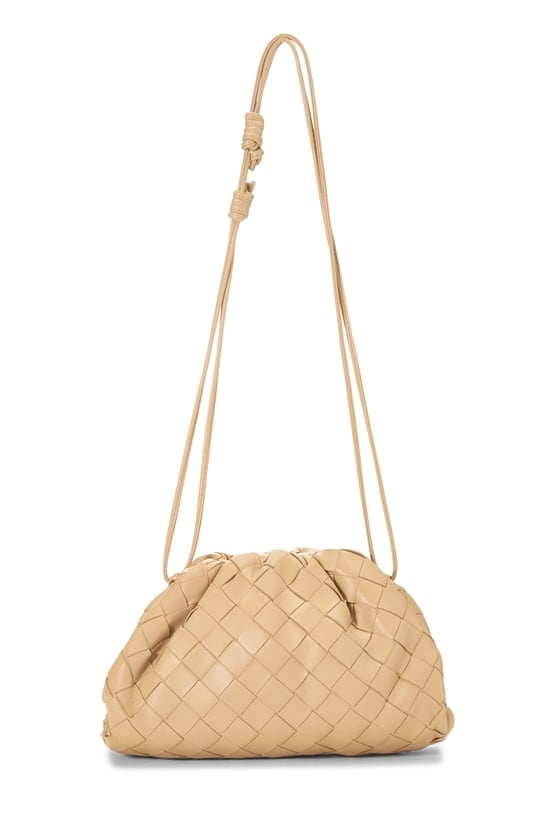 Beige Intrecciato Leather "The Pouch" Mini
