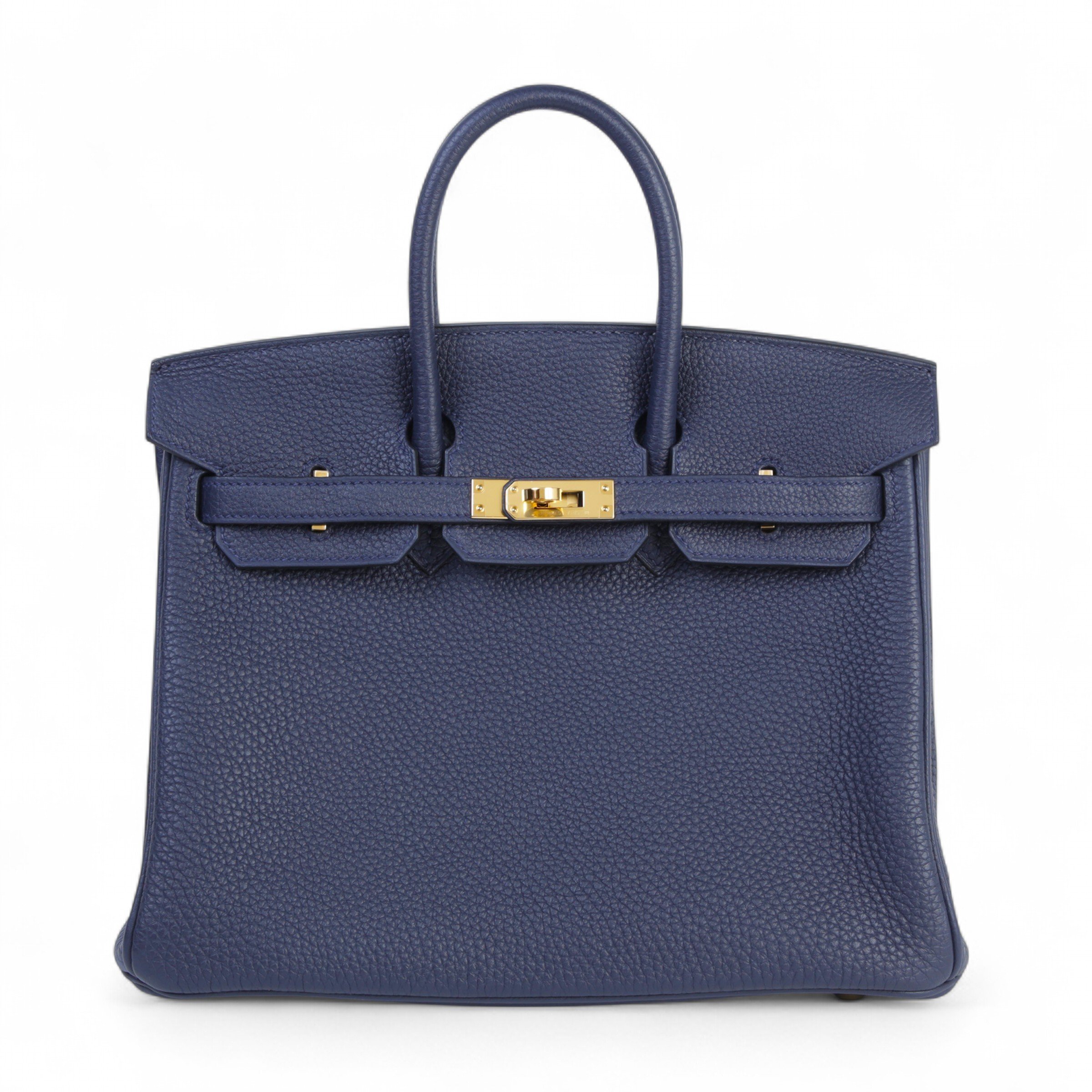 Hermes Very Good ( Rank A) HERMÈS Birkin 25 Bleu Nuit (2Z) Togo Gold hardware Y (2020)
