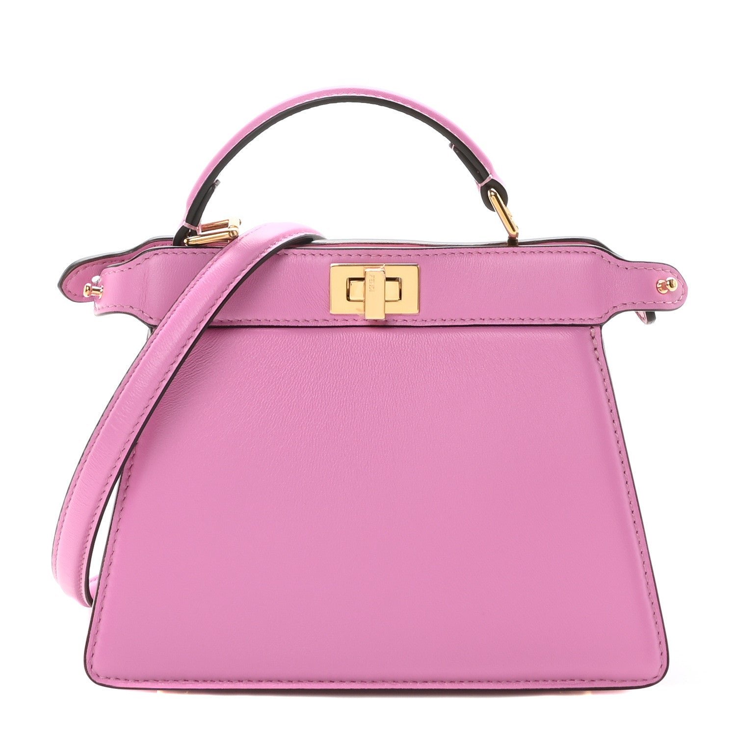 Fendi Shiny Nappa Petite Peekaboo I SEE U Satchel Rosa