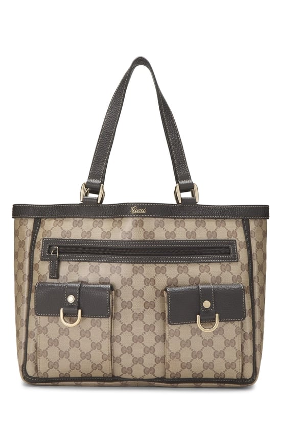 Brown Crystal Canvas Abbey Pocket Tote