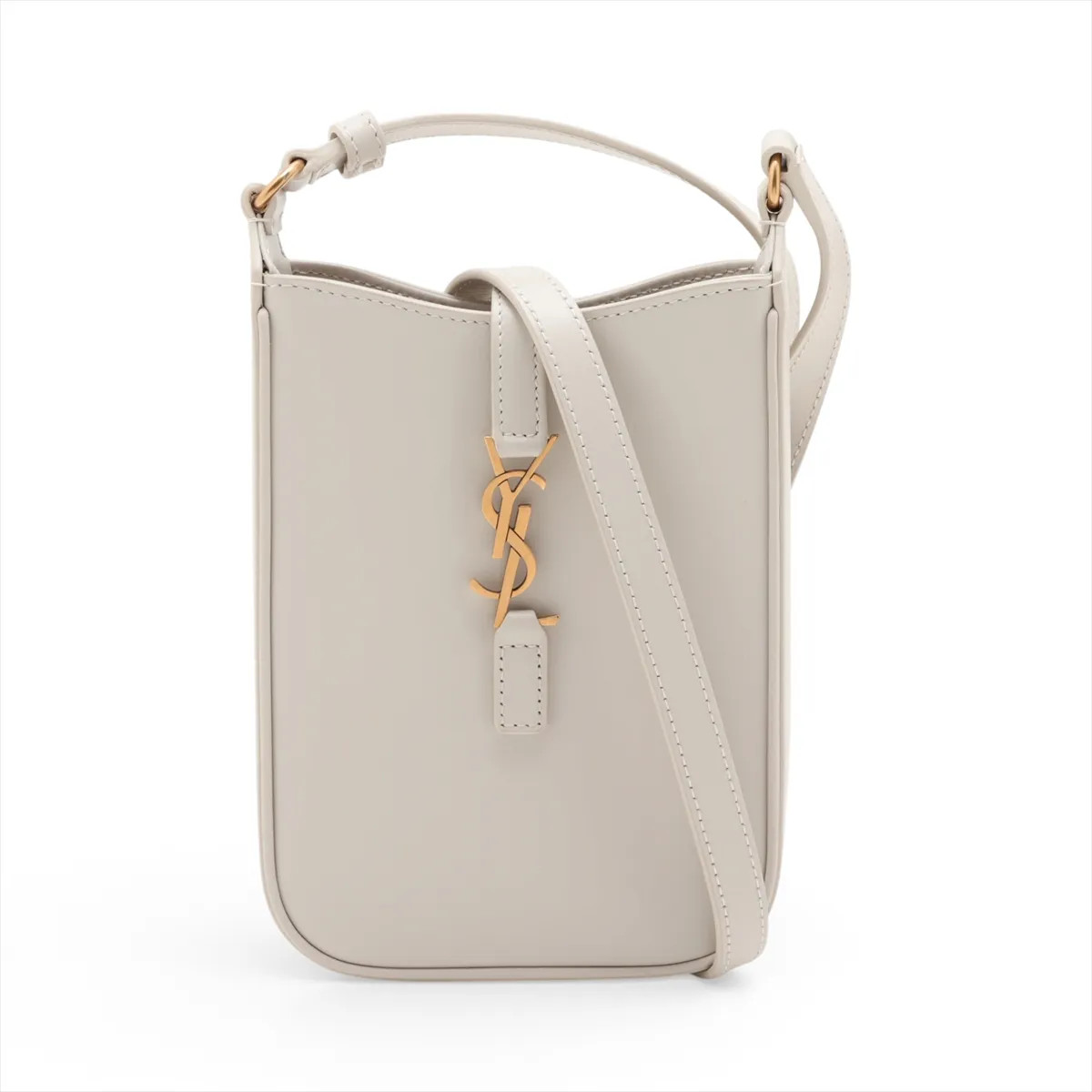 Saint Laurent Paris mini vertical 735214 Leather Shoulder bag White