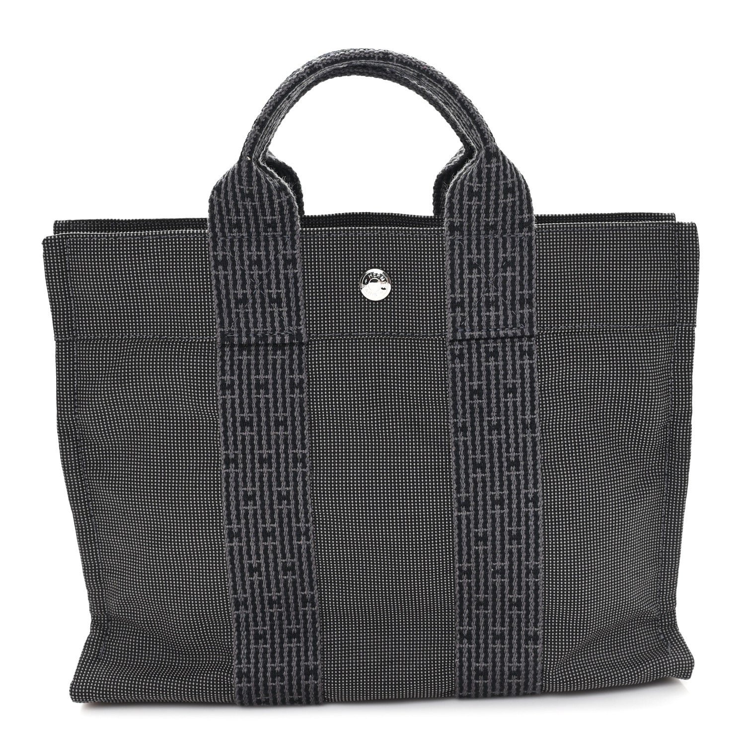 Hermes Canvas Herline PM Tote Grey