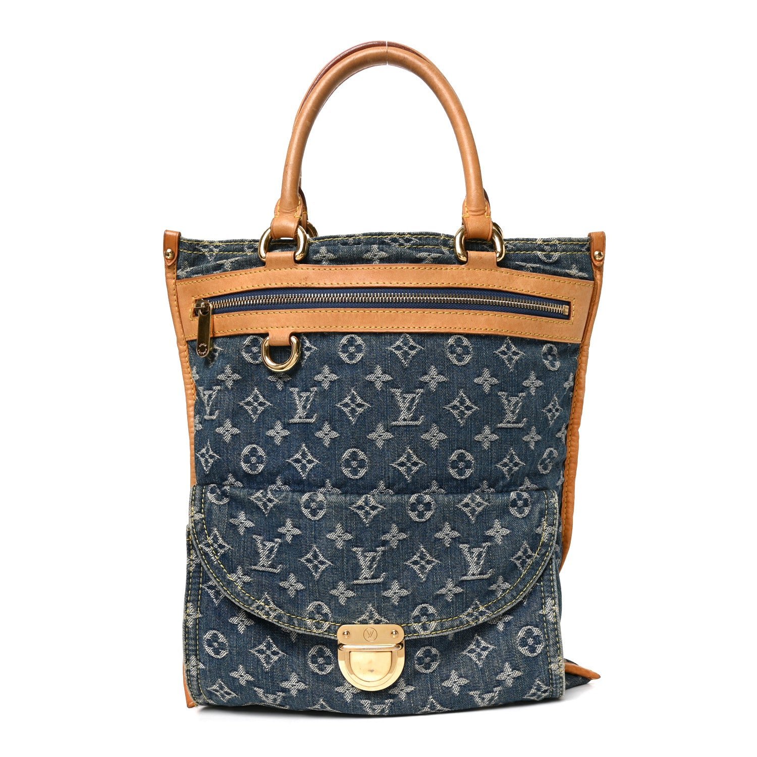 Louis Vuitton Monogram Denim Sac Plat Blue