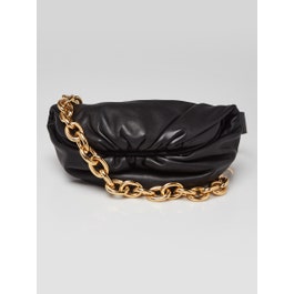 Bottega Veneta Bottega Veneta Black Leather Pouch Chain Belt Bag
