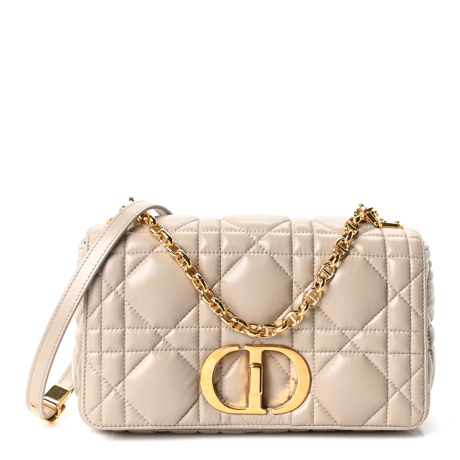 Christian Dior Calfskin Macrocannage Medium Caro Bag Sand
