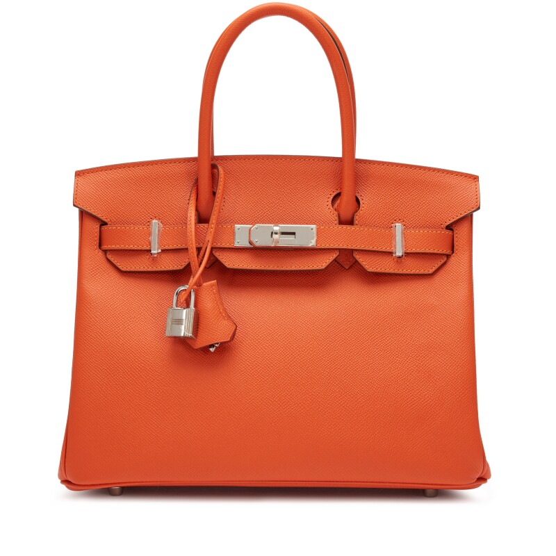 Hermes Feu Orange Epsom Birkin 30 Palladium Hardware, 2017