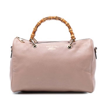 Medium Calfskin Bamboo Shopper Boston Bag