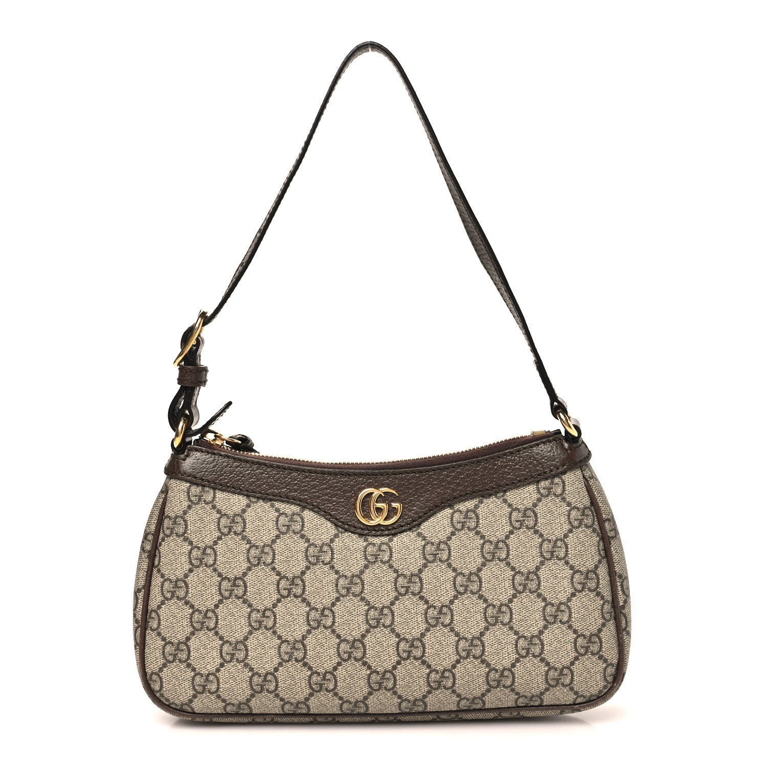 Gucci GG Supreme Monogram Textured Dollar Calfskin Small Ophidia Hobo Beige Ebony New Acero