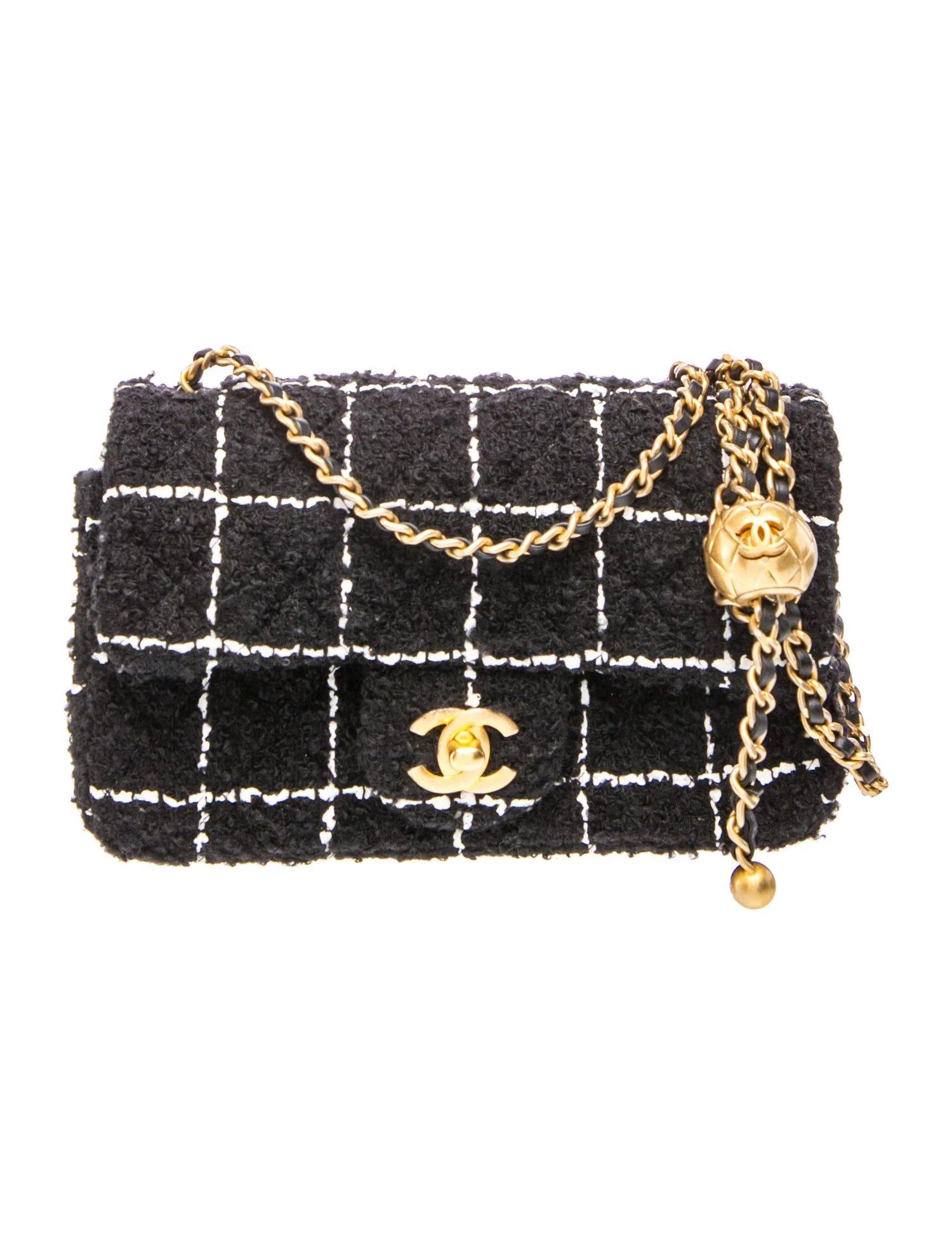 Tweed Rectangular Mini Pearl Crush Flap Bag