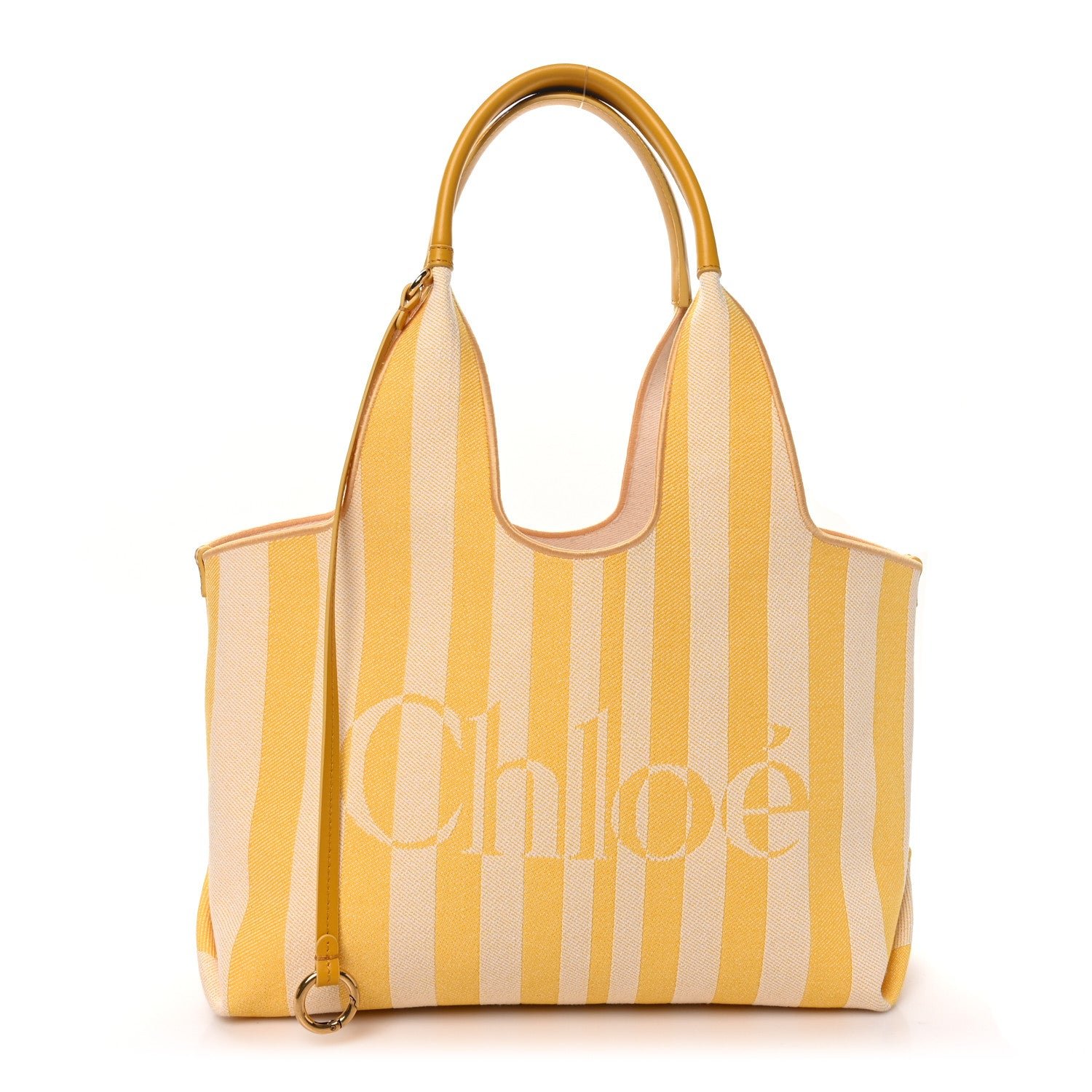 Chloe Chloe Jacquard Calfskin Stripy Small Tote Radiant Yellow