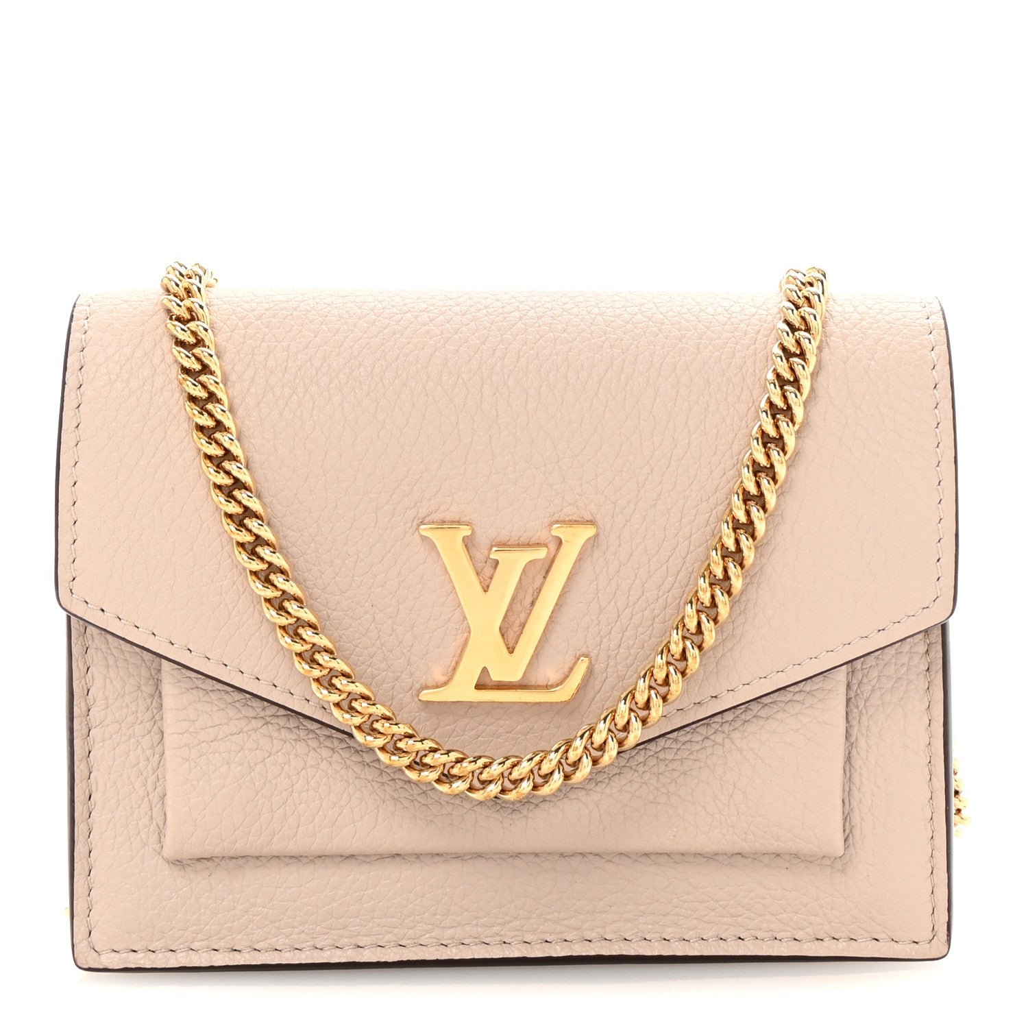 Louis Vuitton Soft Calfskin Mini My Lockme Chain Pochette Greige