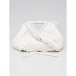 Bottega Veneta Bottega Veneta White Increcciato Fabric The Point Triangle Bag