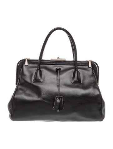 Madras Leather Top Handle Bag