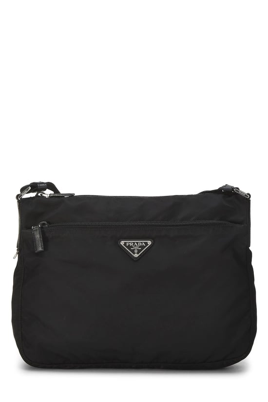 Black Nylon Messenger Bag