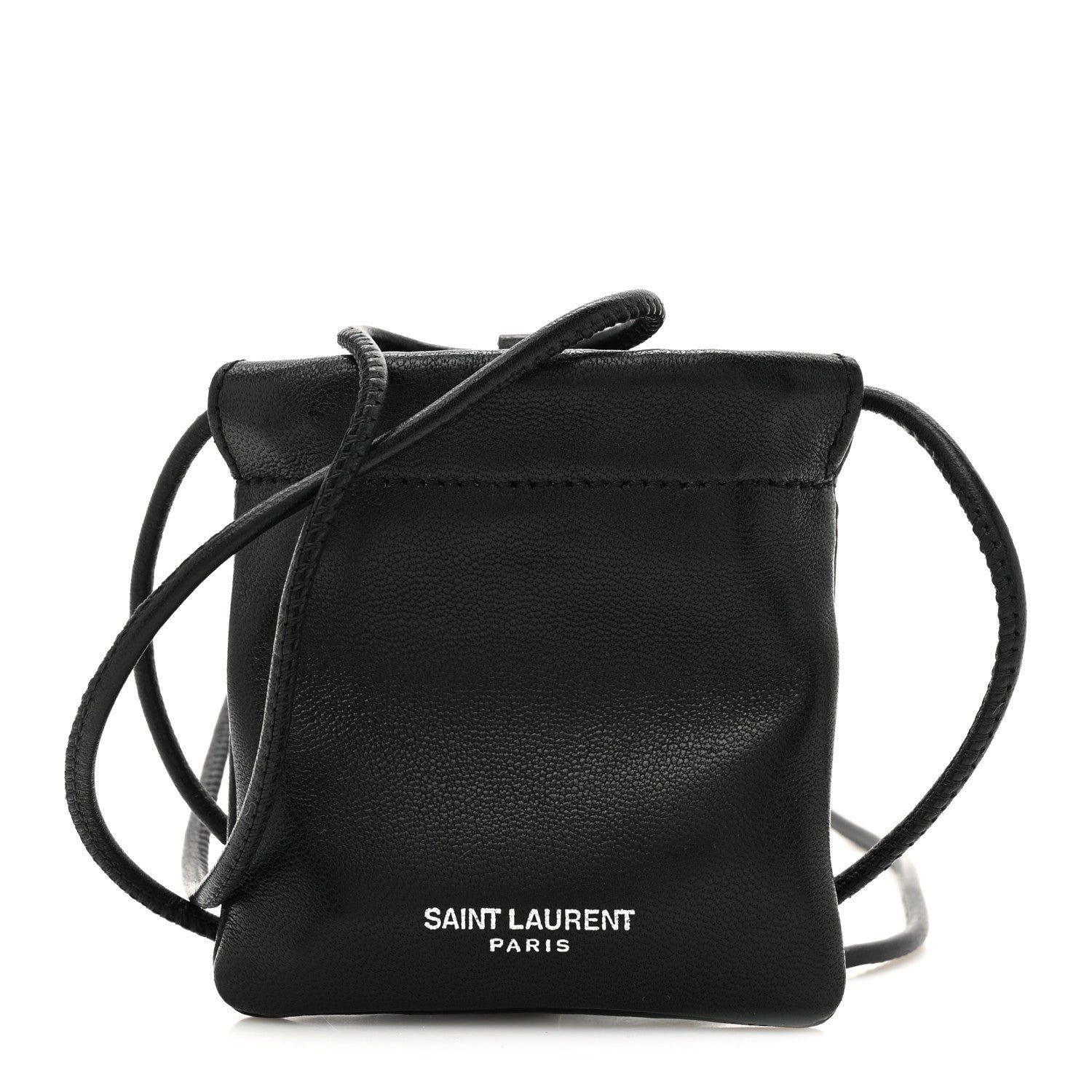Saint Laurent Lambskin Monogram Airpods Holder Black