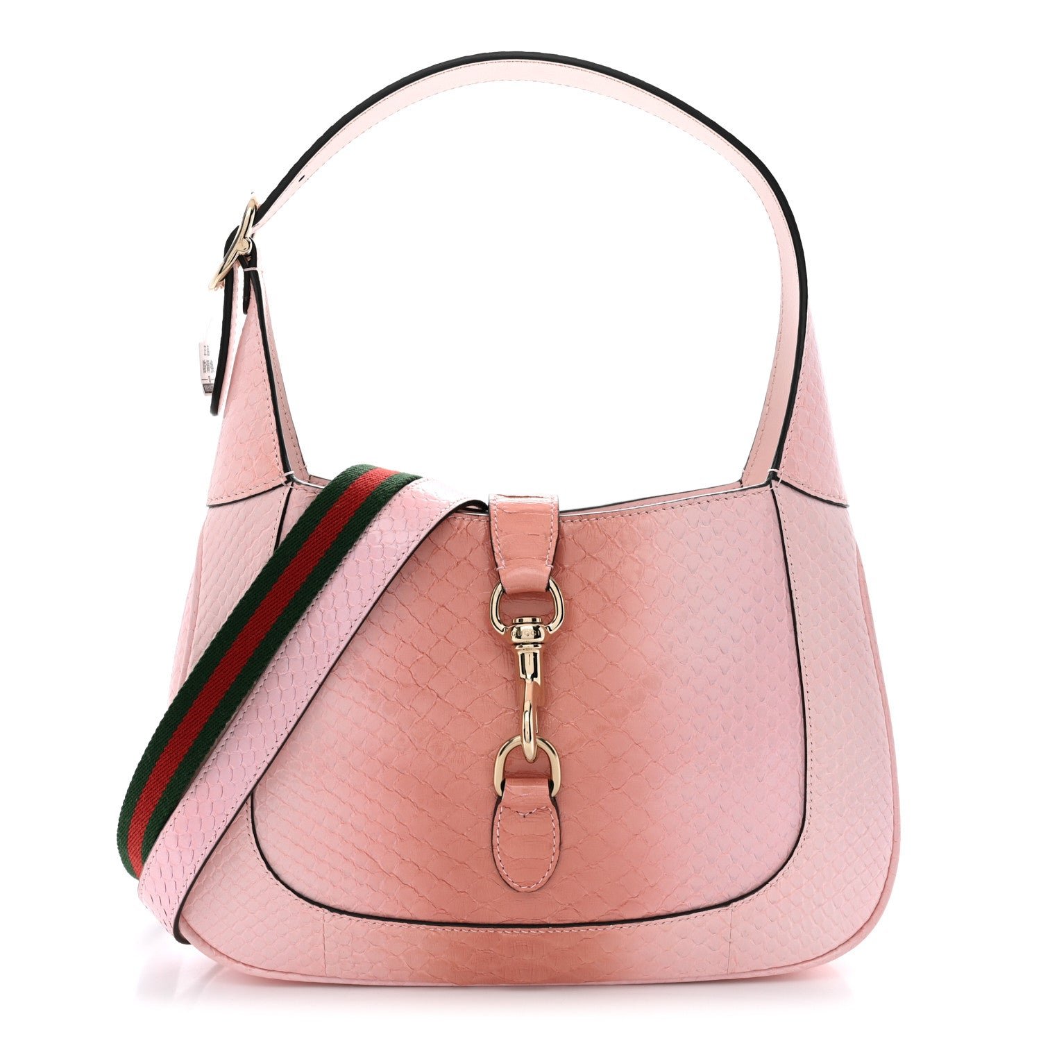 Gucci Snakeskin Web Small Jackie 1961 Hobo Pink