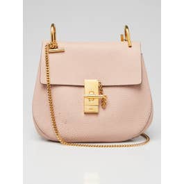 Chloe Chloe Pink Pebbled Leather Small Drew Bag