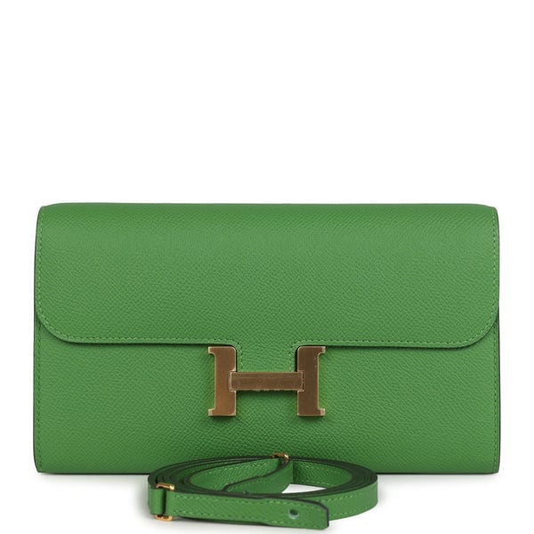 Hermes Hermes Constance Wallet To Go Vert Yucca Epsom Gold Hardware