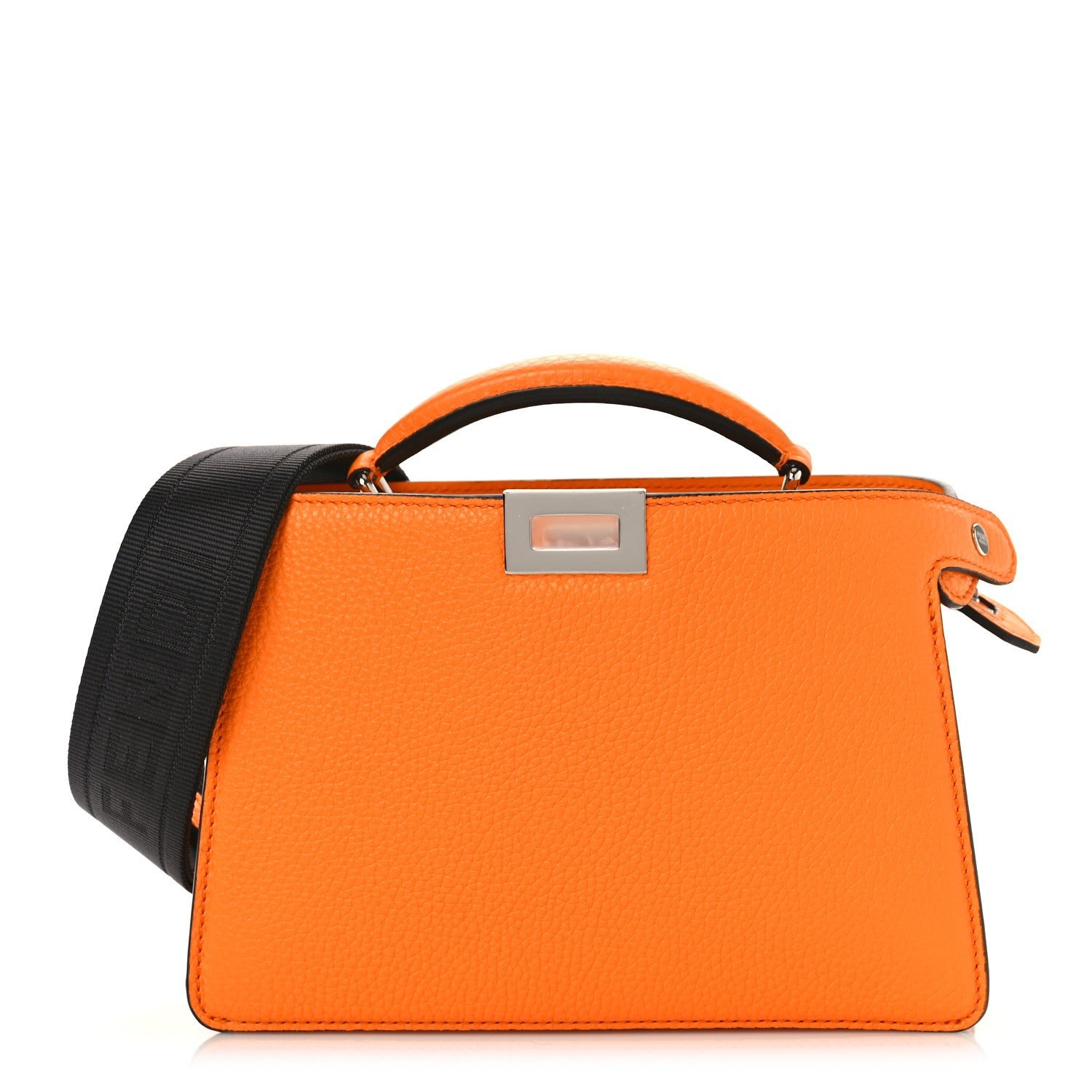 Fendi Cuoio Romano Vitello Cover Bi-Color Peekaboo I See U X Cross Satchel Orange