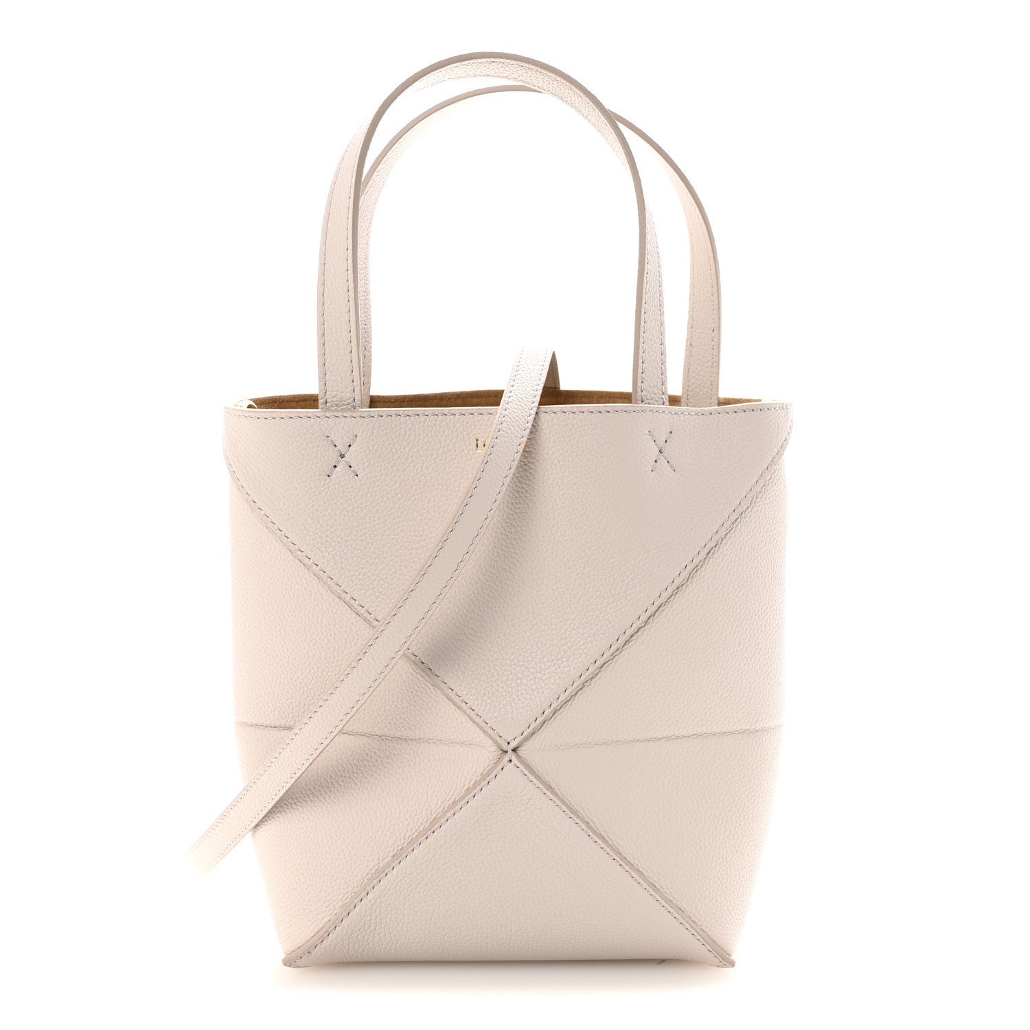 Loewe Grained Calfskin Mini Puzzle Fold Light Ghost