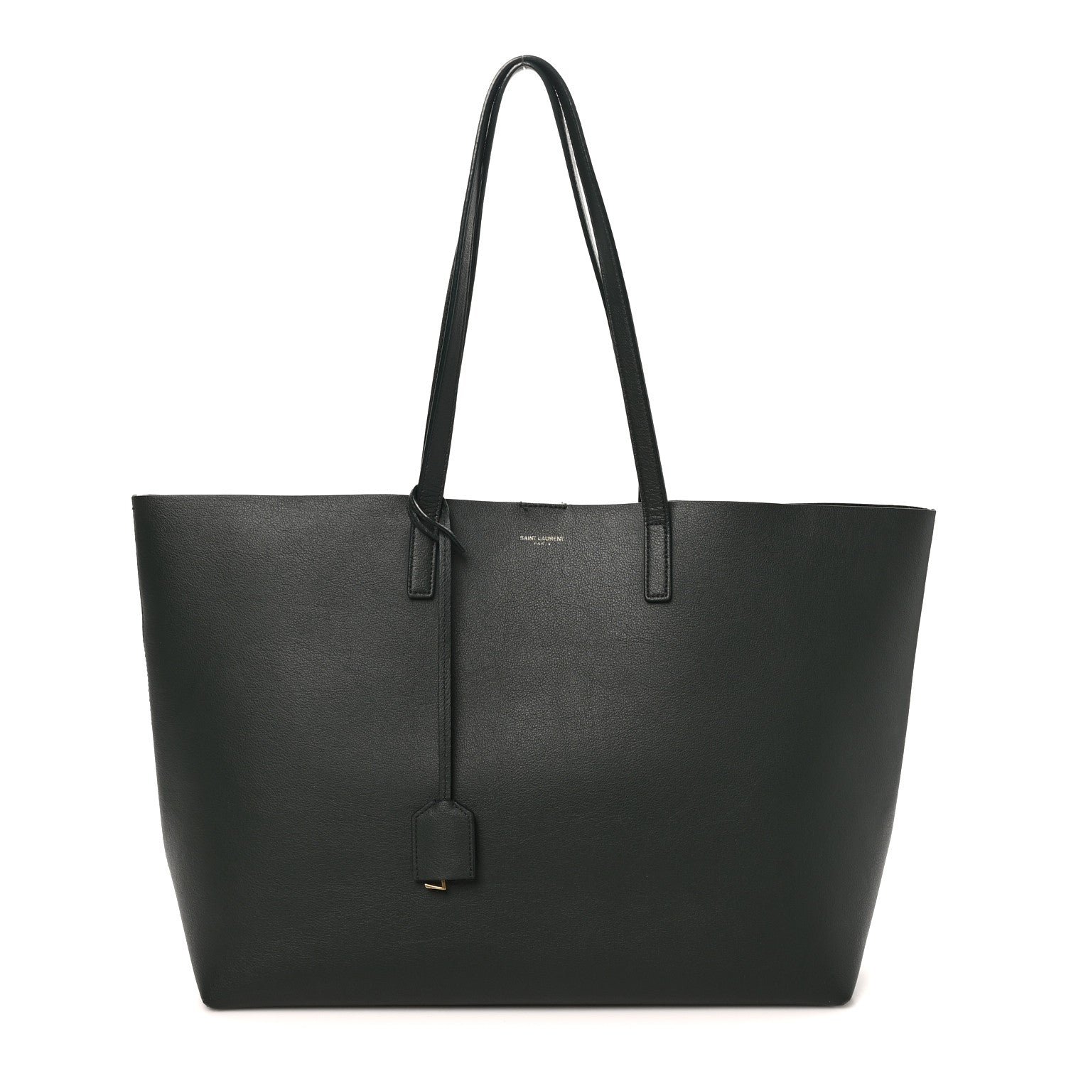 Saint Laurent Calfskin Large Shopping Tote Dark Green