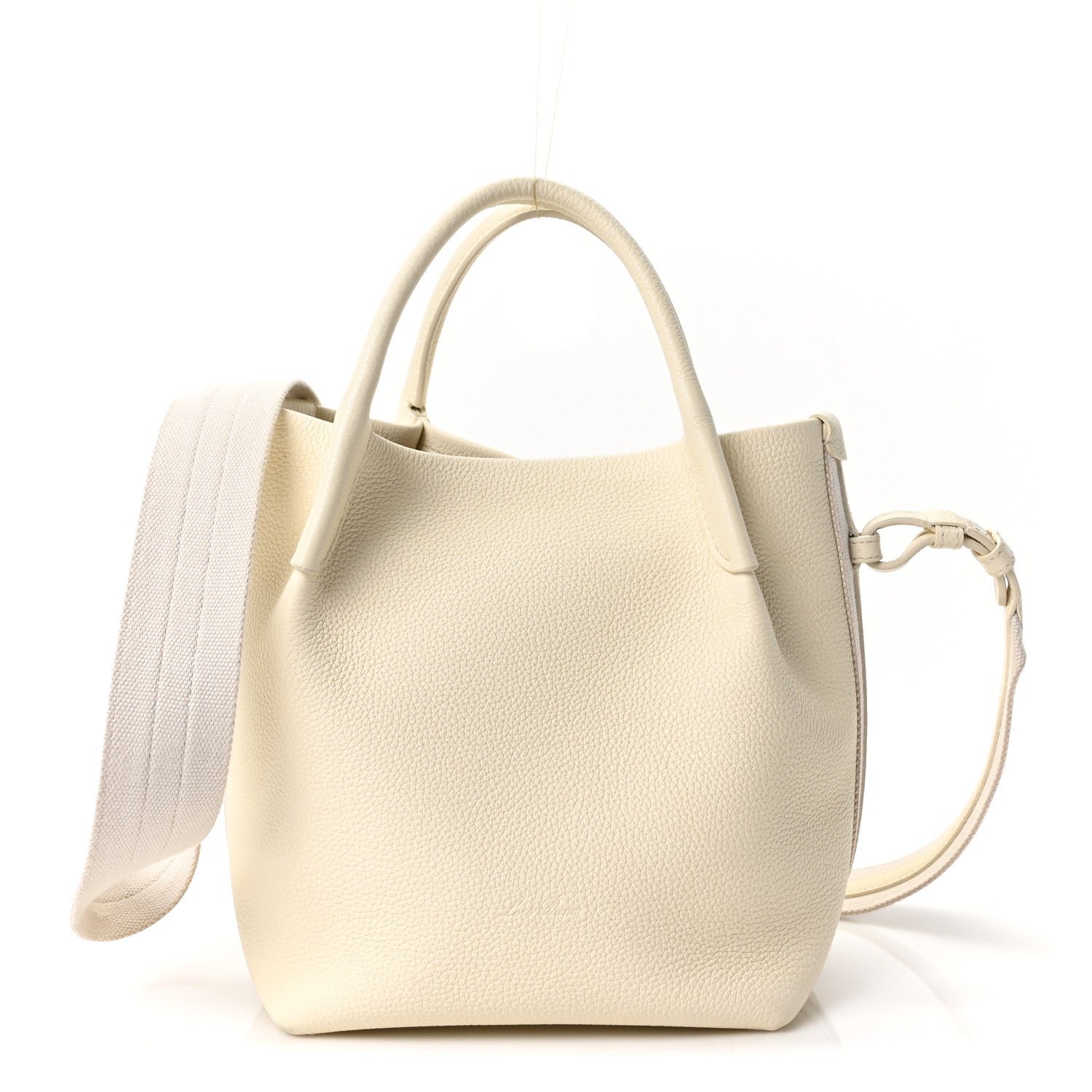 Loro Piana Grained Calfskin Small Bale Bag Whisper White