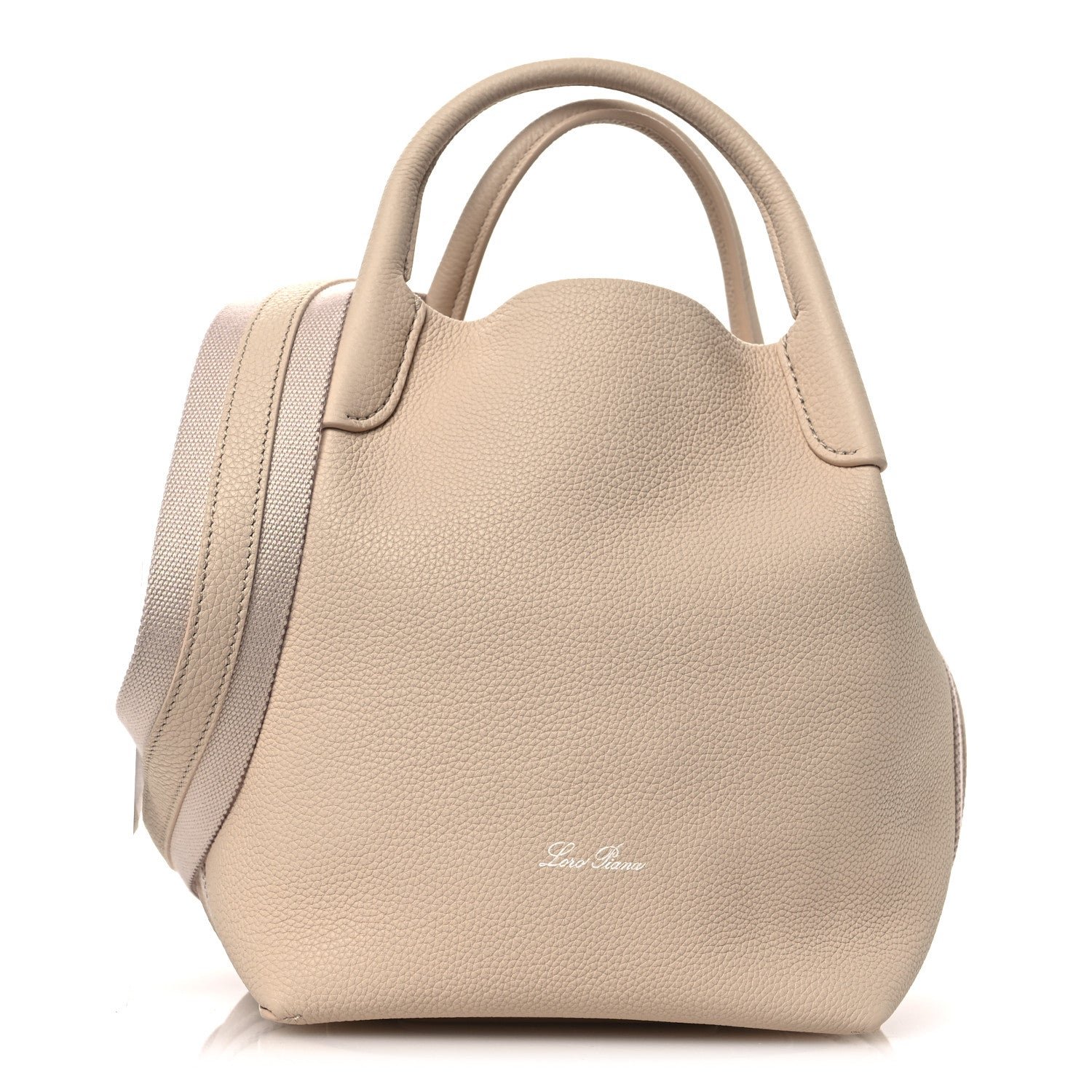 Loro Piana Grained Calfskin Small Bale Bag Marble