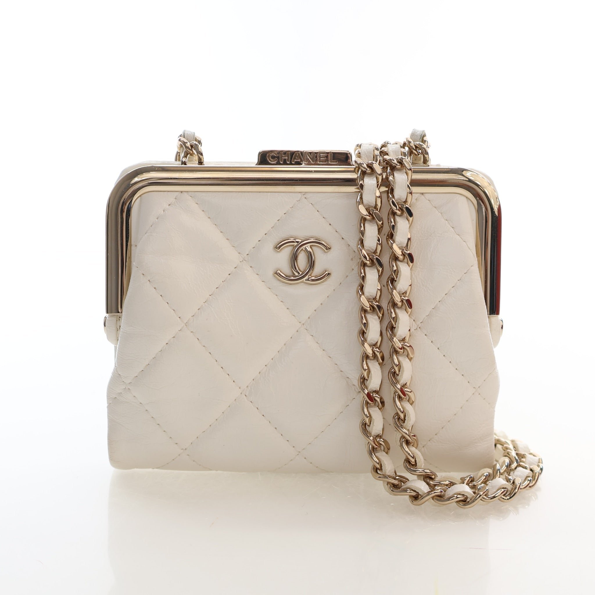 Chanel Mini Shiny Calfskin Pouch on Chain