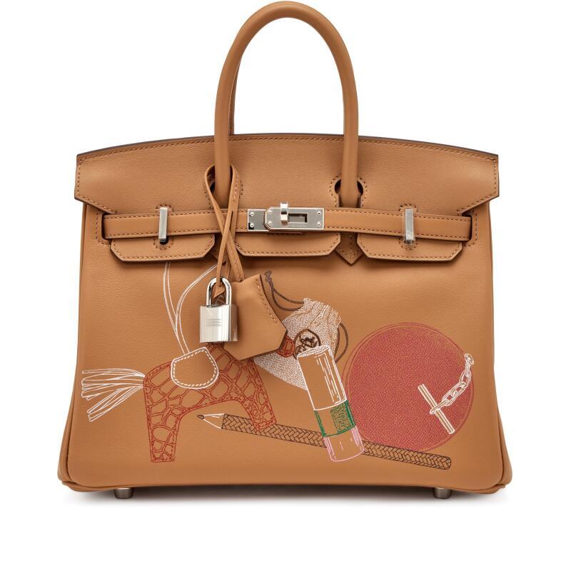 Hermes Biscuit Swift In and Out Birkin 25 Palladium Hardware, 2021