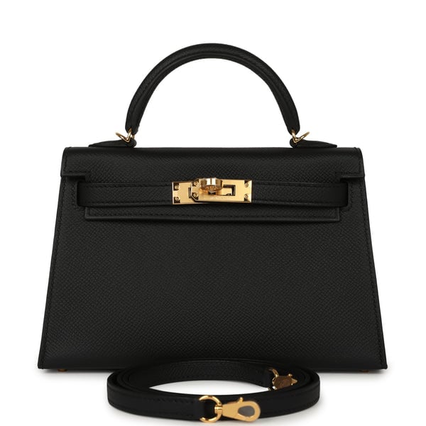 Hermes Special Order (HSS) Kelly Sellier 20 Black Verso Epsom Gold Hardware