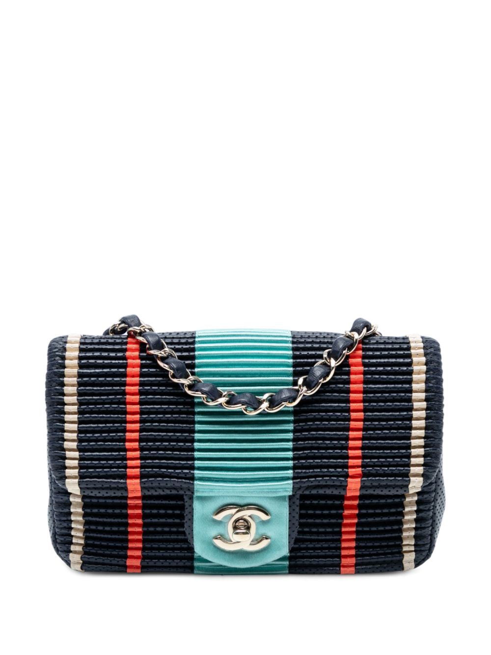 2019 New Mini Coco Pleats Perforated Calfskin Single Flap crossbody bag