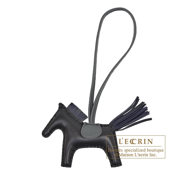 Hermes Rodeo charm PM Black/Blue nuit Agneau