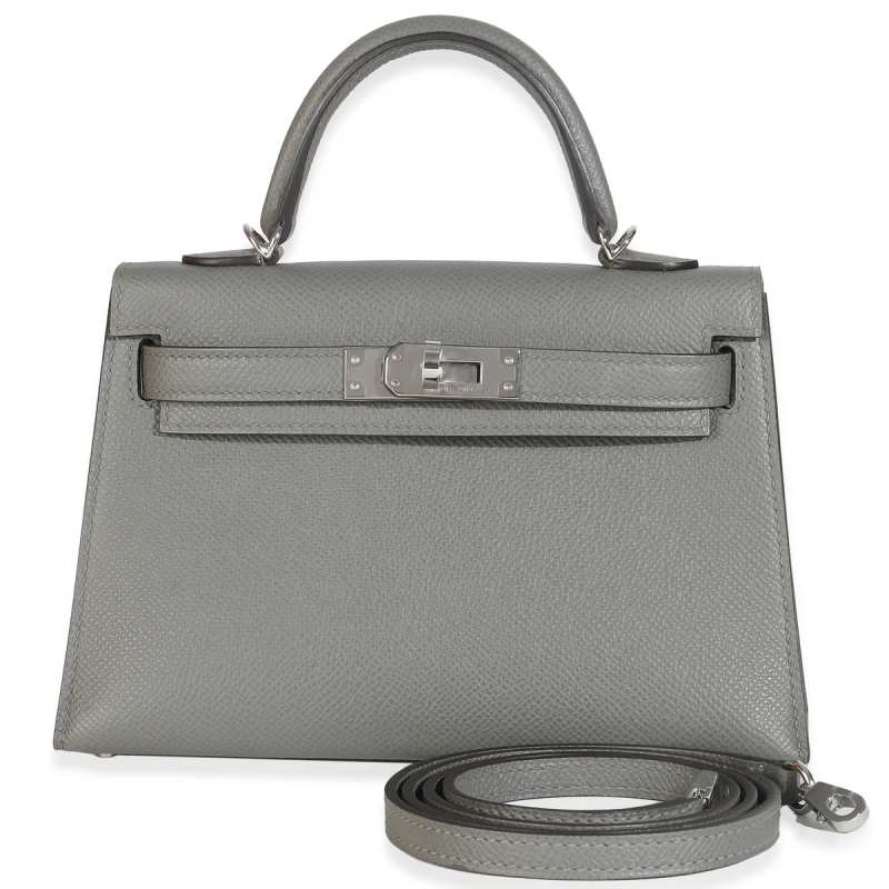 Hermes Gris Meyer Epsom Mini Kelly 20 II Palladium Hardware, 2024