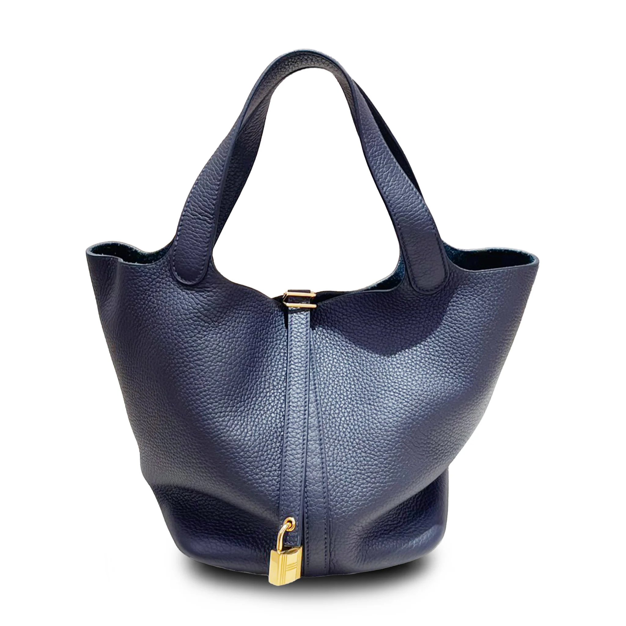 Very Good ( Rank A) HERMÈS Picotin Lock MM Caban (3Y) Clemence Gold hardware U (2022)