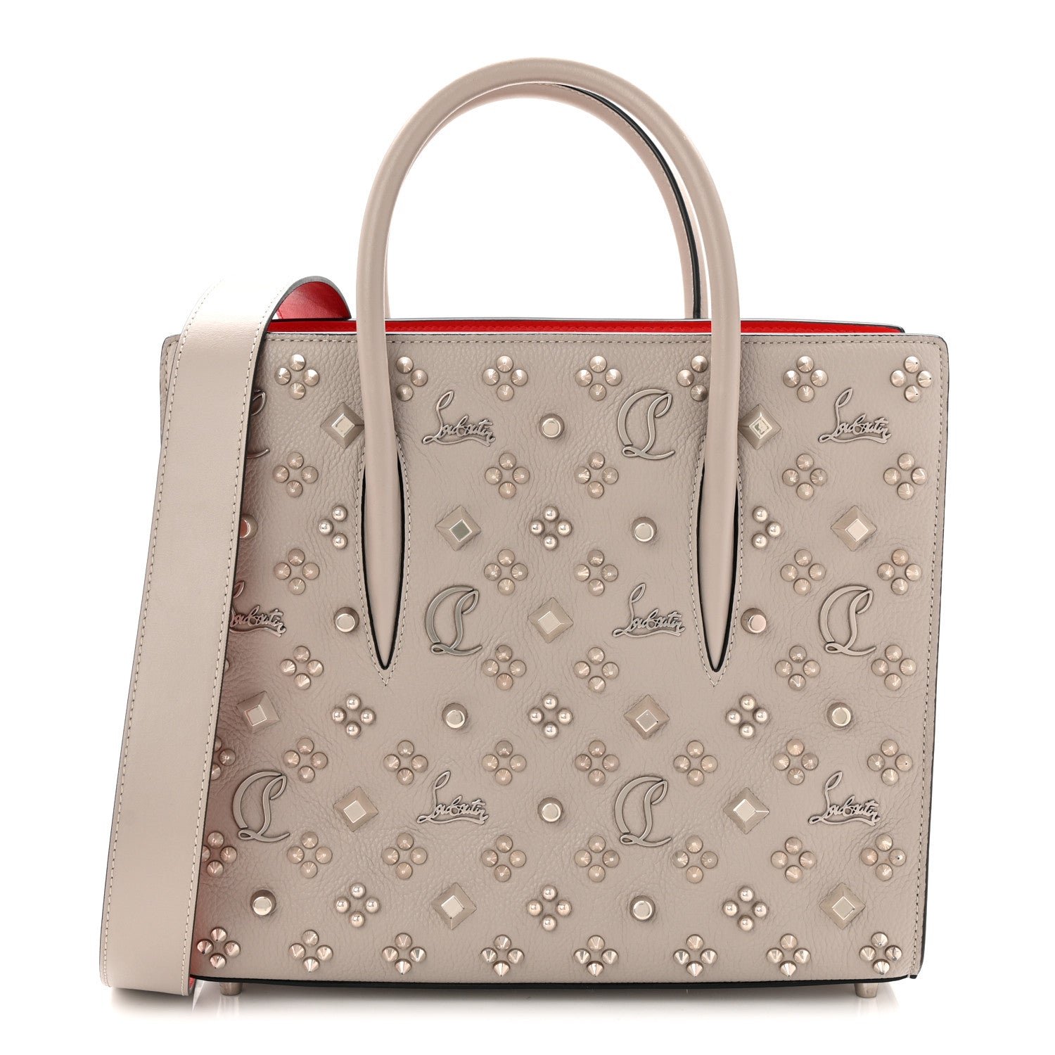 Christian Louboutin Calfskin Spikes Loubinthesky Medium Grey