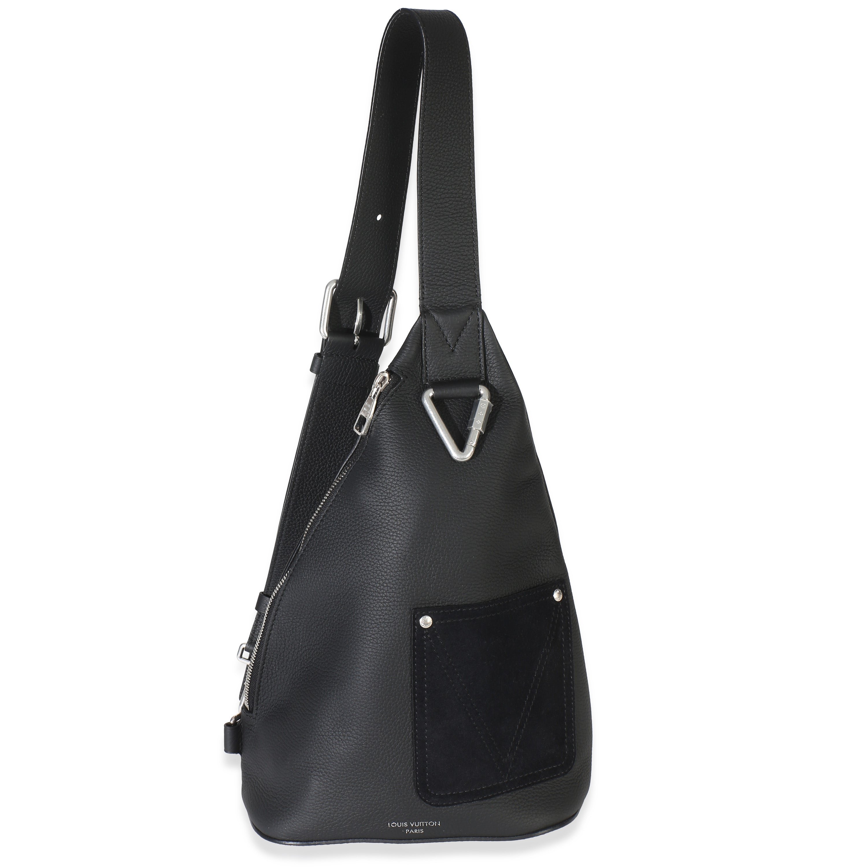 Black LV Touch Calfskin Delta Slingbag