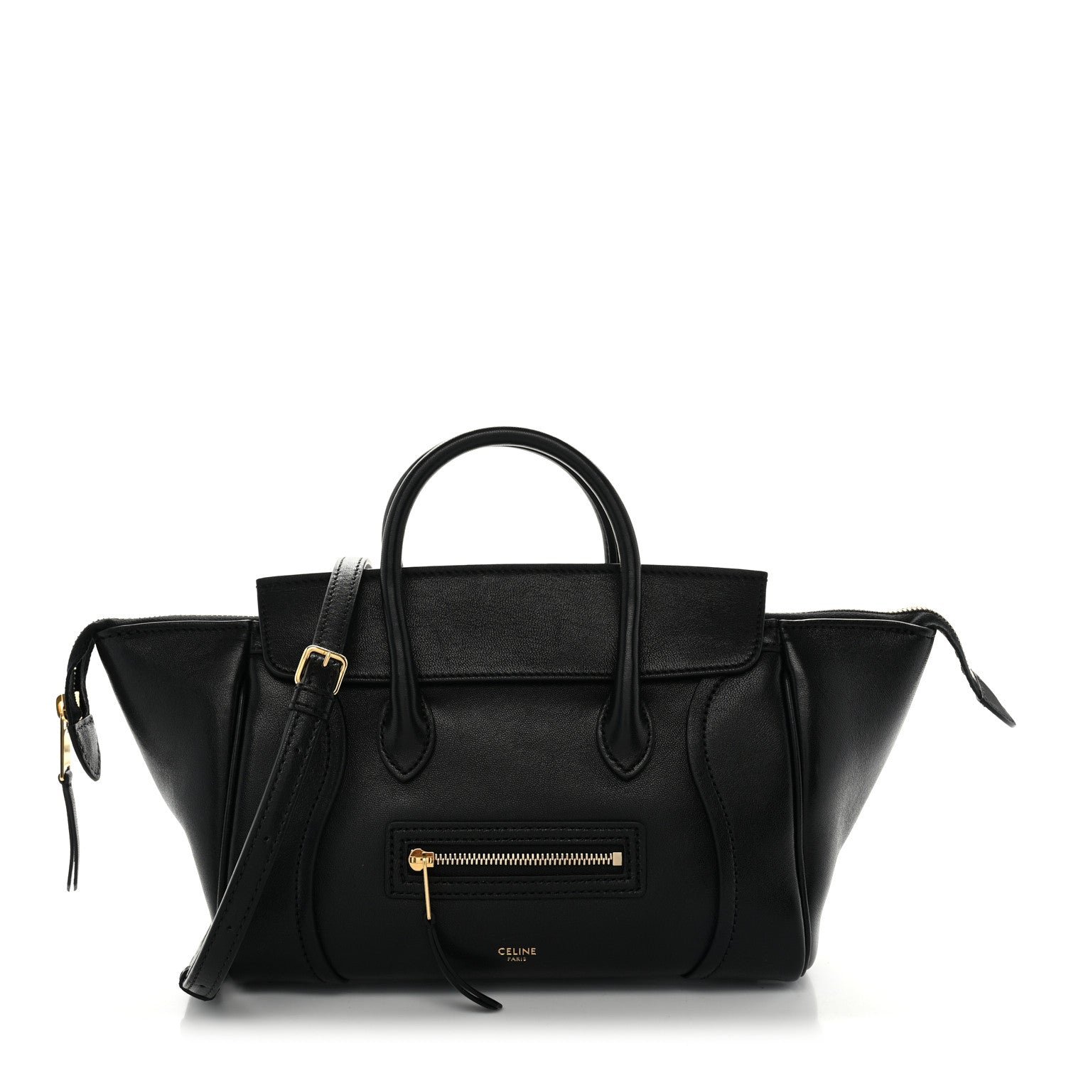 Celine Supple Shiny Lambskin Little New Luggage Black