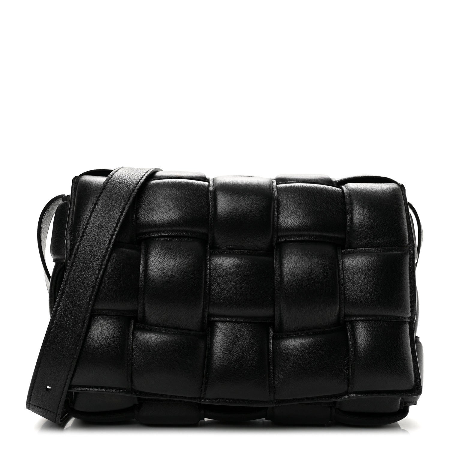 Bottega Veneta Nappa Maxi Intreccio Padded Cassette Crossbody Bag Black