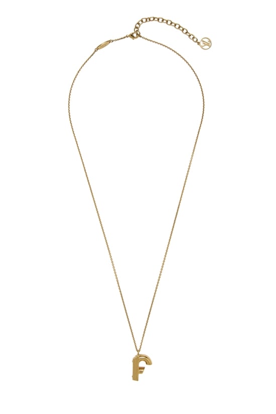 Gold 'LV & Me' Letter F Necklace