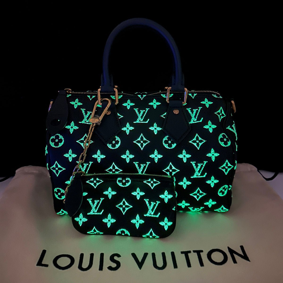Louis Vuitton Louis Vuitton Black Firefly Speedy P9 Bandoulière 25