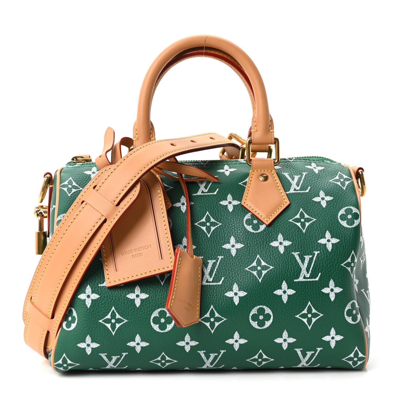 Louis Vuitton Calfskin Monogram Speedy P9 Bandouliere 25 Green