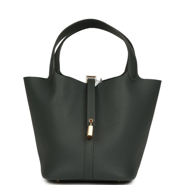 Hermes Hermes Picotin Lock 22 Vert Mangrove Clemence Gold Hardware