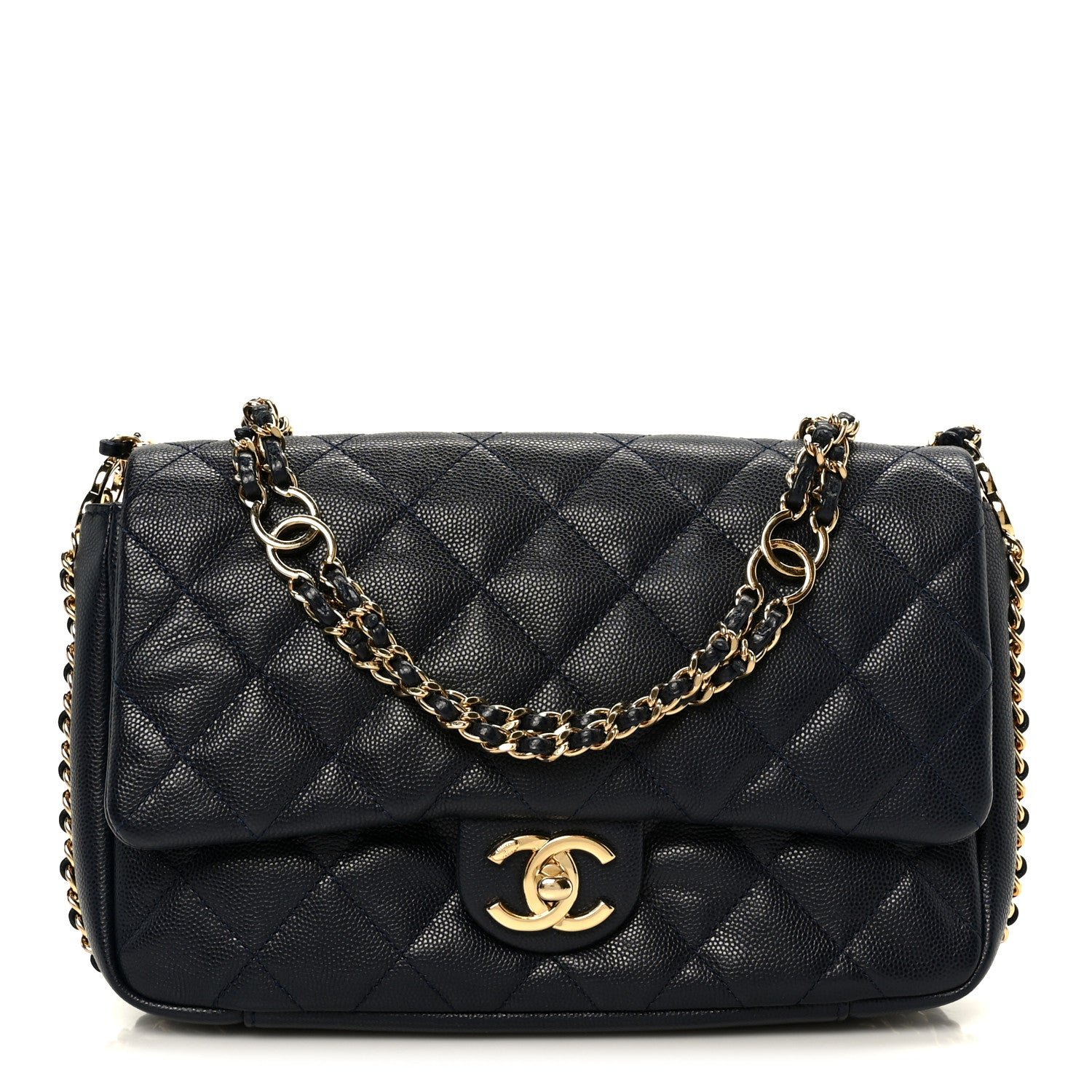Chanel Caviar Quilted Small CC You Flap Navy