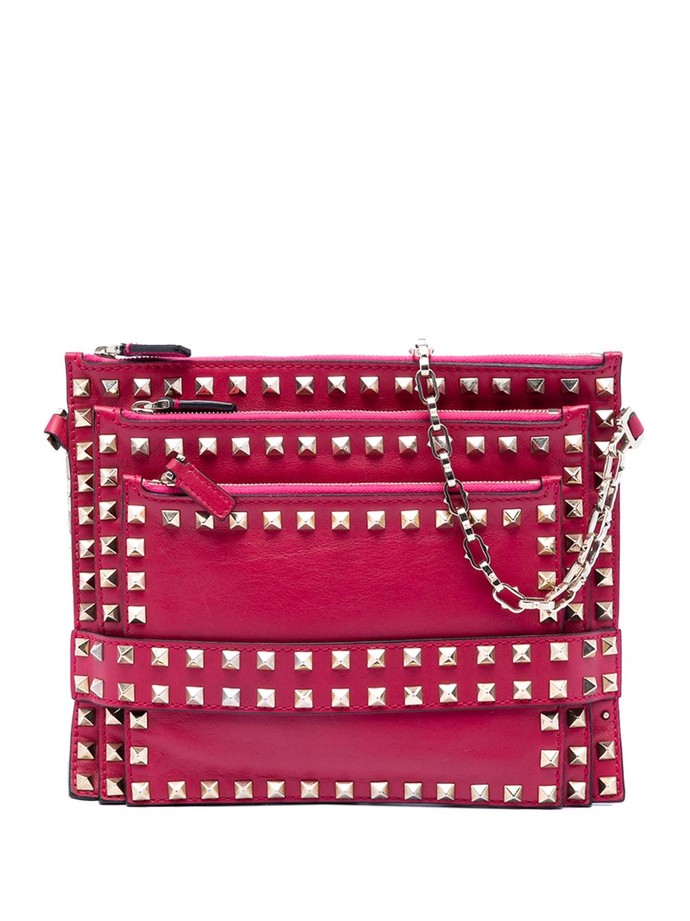Valentino Garavani 2000-2017 Leather Rockstud Triple Zip crossbody bag