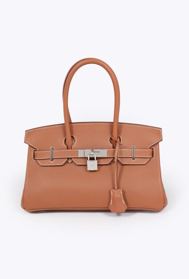 Hermes Exceptional Gold Evercolor Shoulder Birkin 29