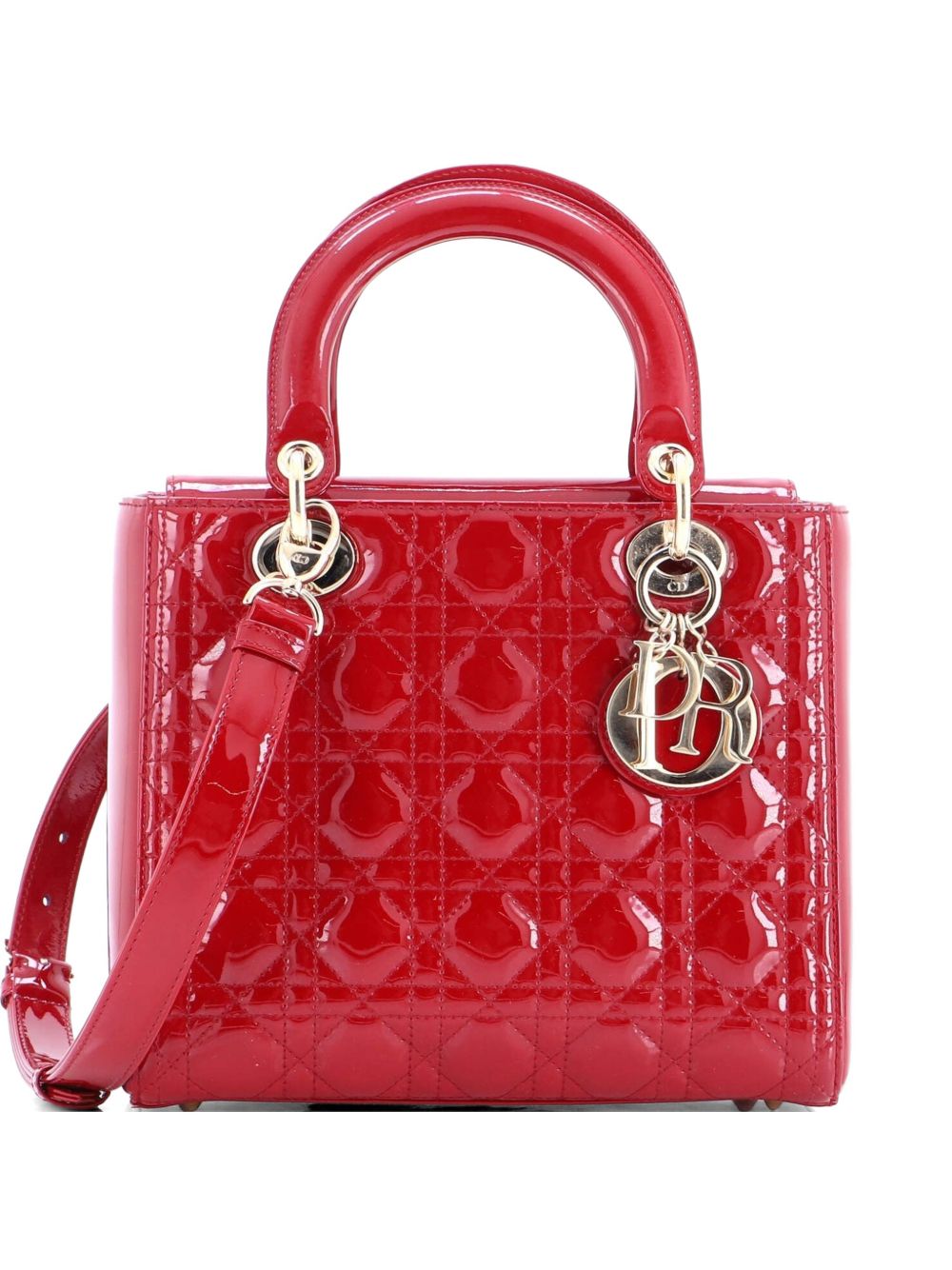 Lady Dior NM Bag Cannage Quilt Patent Medium satchel
