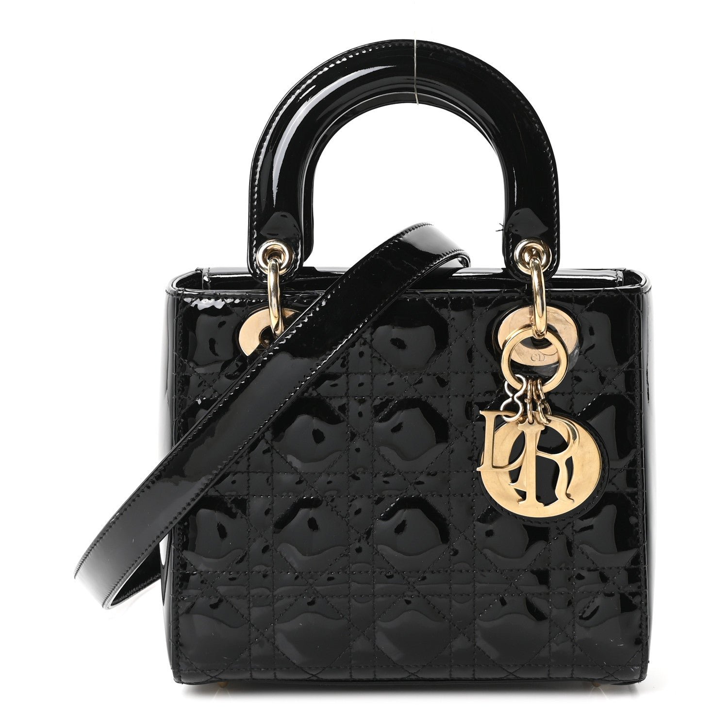 Christian Dior Patent Cannage Small Lady Dior Black