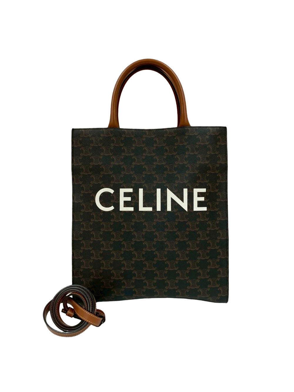 2021 Small Triomphe Coated Canvas Vertical Cabas Tote satchel