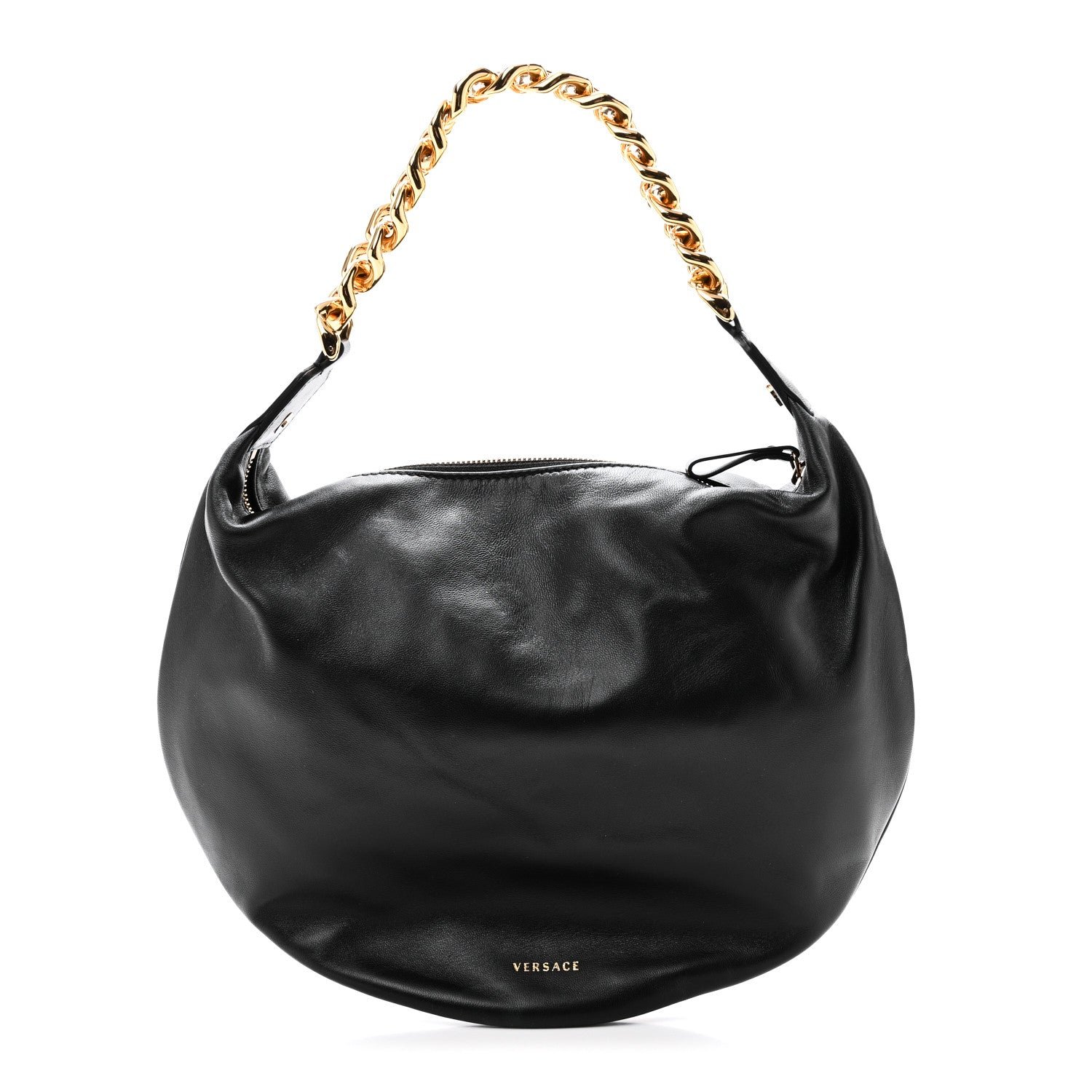 Versace Calfskin La Medusa Chain Hobo Black